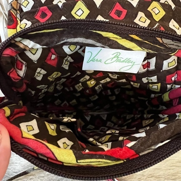 VERA BRADLEY Puccini Velcro Mini Hipster Crossbody Brown Yellow Orange Floral - Picture 6 of 14
